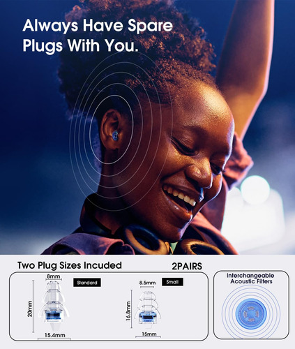 Tapones Auditivos Para Músicos Hearprotek High Fidelity Conc