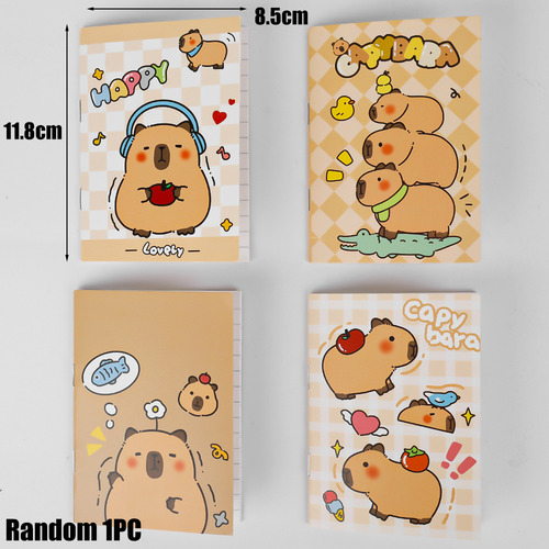 10 Unidades De Minicuaderno A7 De Capibara, Papelería