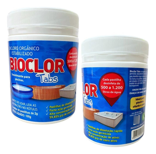Mini Pastilha De Cloro Com 100 Unidades+ Mini Flutuador Mor
