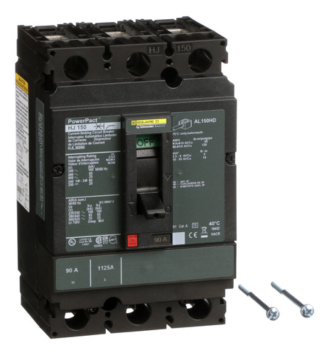 Hjl36090 Circuit Breaker, Powerpact H, 90a, 3 Pole, 600vac,