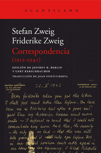 Correspondencia 1912 1942 - Zweig, Stefan