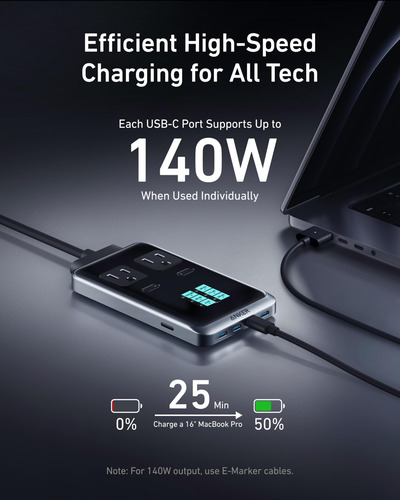 Charging Station Anker Prime 240w 8-in-1 Usb C Power Strip