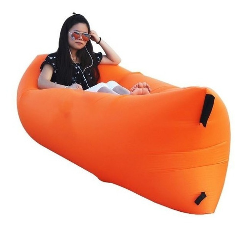 Sofá Inflable Portátil Color Naranja Sofa-02