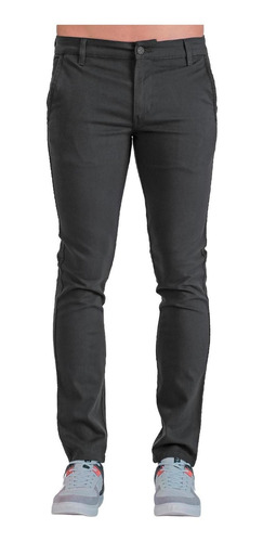 Pantalon Oggi Jeans Hombre Gris Gabardina-stretch Chinos-sli