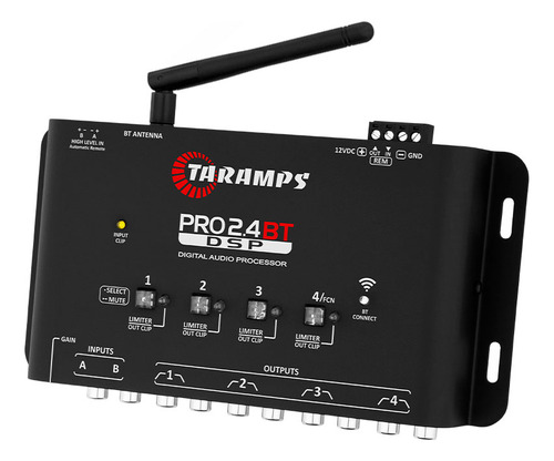 Processador Digital De Audio Pro 2.4bt Taramps Aplicativo Android Ios Bt Ble 5.4 Wi-fi Wireless Som Automotivo Equalizador Crossover Rca Entrada Fio Carro Camionete Paredao Caixa Bob
