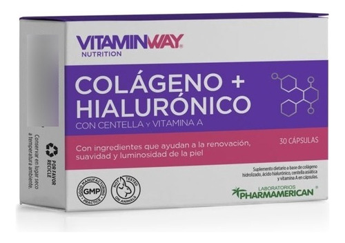 Colágeno Mas Hialuronico Vitamin Way X 30 Caps Sabor Neutro