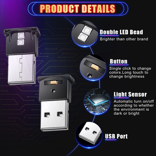 Mini Luz Led Usb Rgb 5v Para Automóvil Y Oficina Color De La Estructura Color De La Pantalla