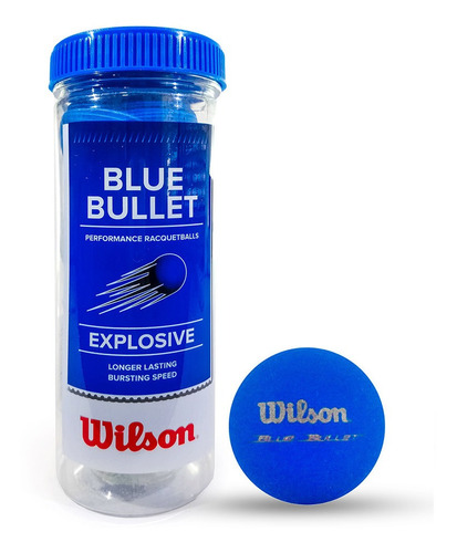 Pelota Fronton / Raquetbol Wilson Blue Bullet Explosive Tubo