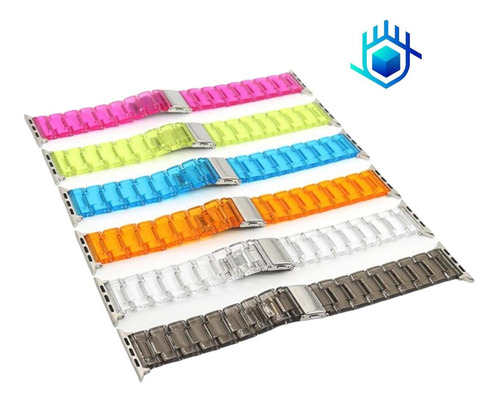 Imagen 5 de 6 de Correa Extensible Para Apple Watch Acrilico Premium + Mica