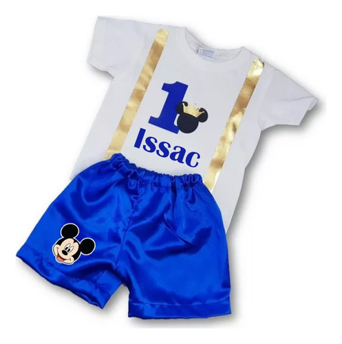 Conjunto Bebe Smash Cake Mouse Personalizado Azul 18-24 M