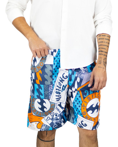 Short Hombre Traje De Baño O Casual Cintura Ajustable