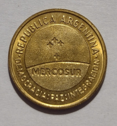 Moneda De Argentina Conmemorativa De 50 Centavos Mercosur 