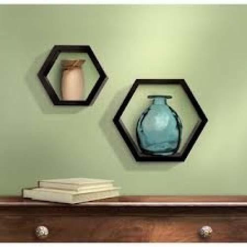 Paquete De 2 Estantes Hexagonales De Madera Veranda, Diseño 