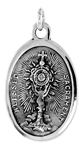 Medalla De San Carlos Borromeo De Plata De Ley Con Collar