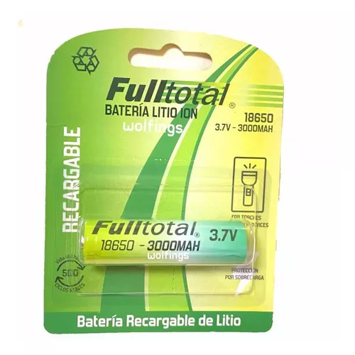 1 Bateria 18650 Litio Recargable 3.7v 3000 Mah Pila C/teton