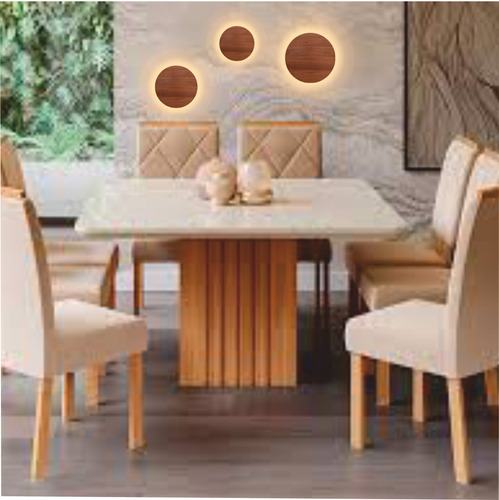 Luminária Arandela Eclipse Luz Indireta Mdf Imbuia 30cm 127v/220v
