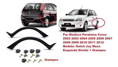 Par Moldura Vão de Roda GM Corsa Hatch 2003/2012 Dianteira - Delivery Peças