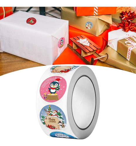 Rollo De Pegatinas Navideñas, Pegatinas Navideñas Estilo A