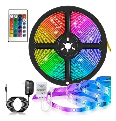 Cinta Led 2835 Rgb Multicolor Control Remoto Rollo 5 Metros