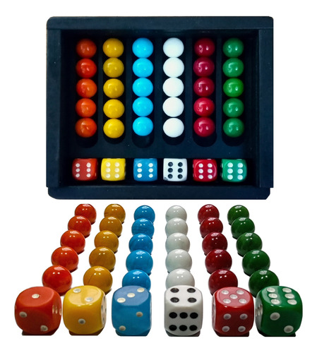 Juego De Mesa No Te Enojes Repuesto Canicas Y Dados Estuche