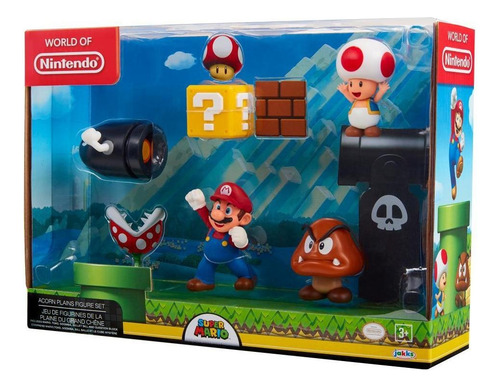 Boneco Super Mário Conjunto Cenário Planície Das Bolotas