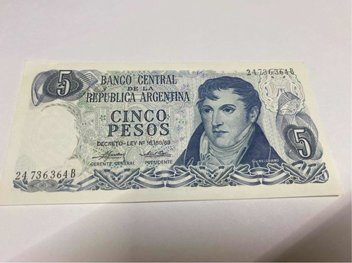 Billete De Argentina De 1974 5 Pesos 