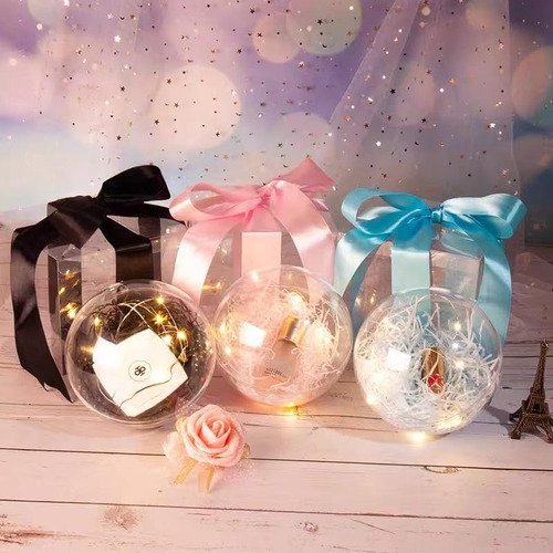20 Esferas Transparentes Rellenables 8 Cm Para Decoración Na