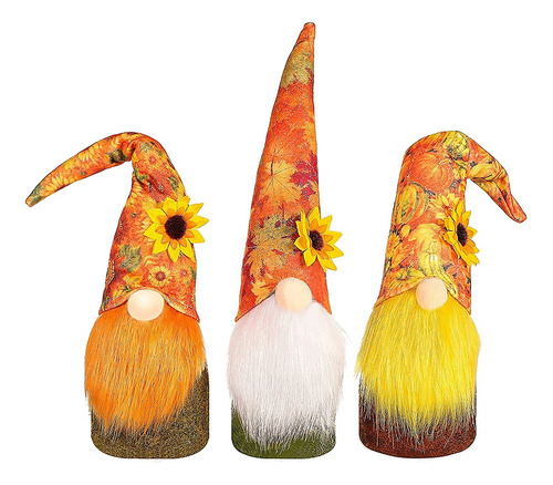 3 Piezas De Gnomeplush De Peluche De Otoño, De Acción De Gra