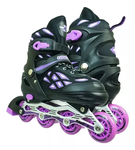 Patins Inline Semi Profissional Base Alumínio Roxo Abec 7