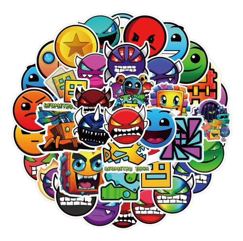 Geometry Dash 100 Calcomanias Stickers De Pvc Vs Agua
