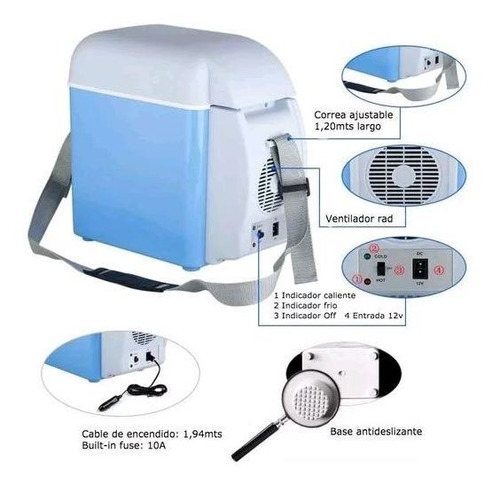 Imagen 2 de 10 de Conservadora 12v Frio Calor 7.5 Lts Iael Ve-006