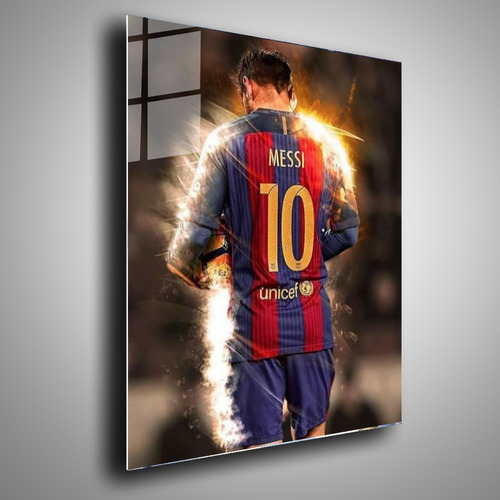 Cuadro Metálico Messi Barca Fut-bol Deportes Art 40x60cm