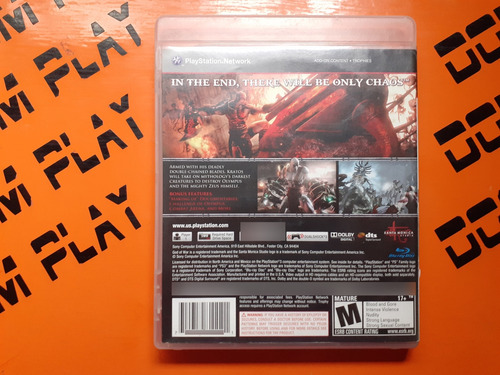 God Of War 3 Ps3 En Inglés Físico Dom Play (Usado)