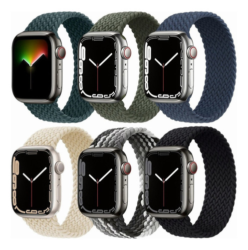 . 6 Correas Solo Loop Para Apple Watch Serie Ultra 8 7 Se 6