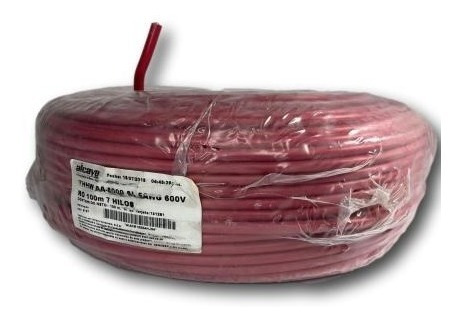 Cable De Aluminio Aa8000 #6 Awg Rojo
