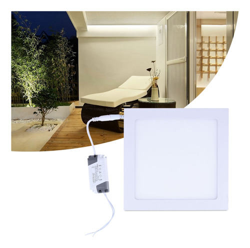 Panel De Luz Led De 18 W, Blanco Cálido, Superbrillante, Tec