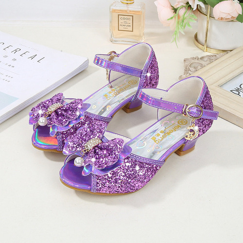 A Sandalias De Cristal Para Niñas Zapatos De Princesa