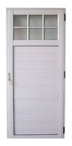 Puerta Exterior Aluminio Blanco 1/4 Vidrio Repartido 70x200