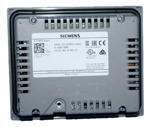 Pantalla Panel Simatic Hmi Ktp400 Siemens 6av2123-2db03-0ax0