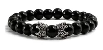 Comprar Pulseras Hombre Mujer Piedra Onix Corona Plata Unisex