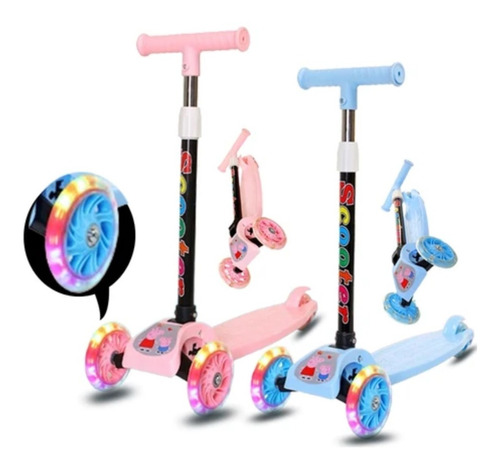 Scooter Plegable Con Luces Para Niñas Y Niños