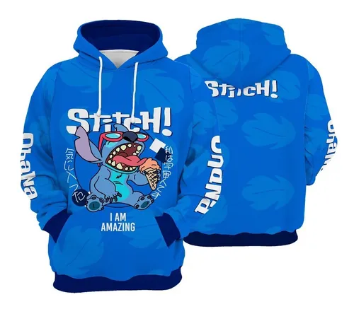 comprar Blusa Moletom Lilo & Stitch Desenho Stitch Praia Sorvete 296