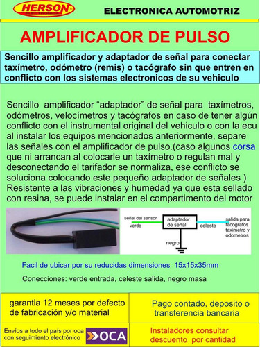 Amplificador, Adaptador De Señal Para Taxí, Remis