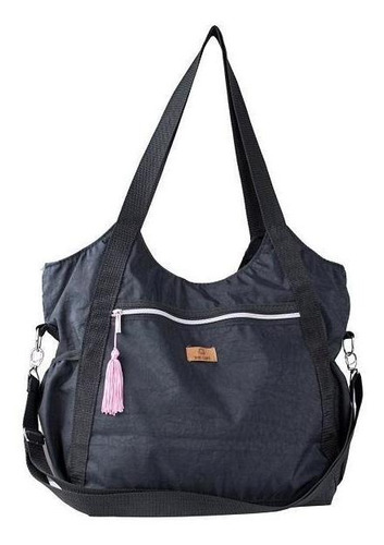 Bolsa Feminina Tactel, Academia, Escola, Trabalho Preto