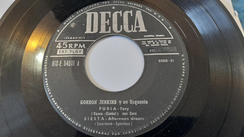 Vinilo Ep De Gordon Jenkins  Furia (171ll