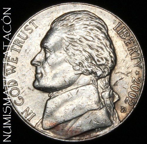 Moneda Usa 5 Cents 2002 - Letra D