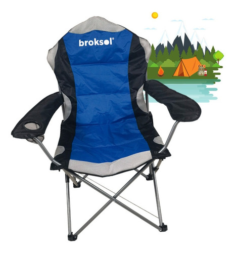 Sillón Director Plegable Con Respaldo Alto Camping Broksol