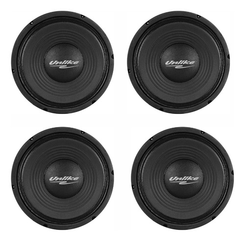 4 Falantes Unlike - Woofer 10'' 150w Rms 6.5 Ohms - Unf101