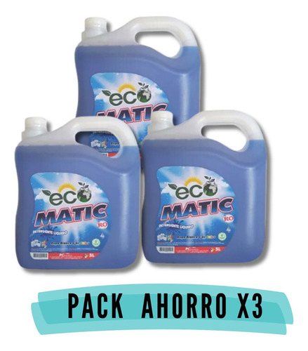 Pack X3 Detergente Liquido Ro 5lt. Eco Matic. Ofertas Claras
