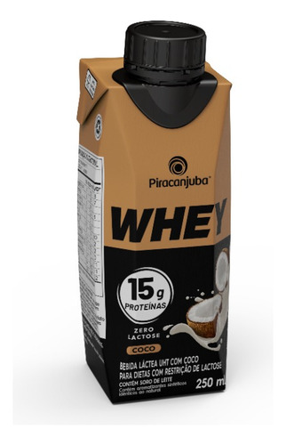 Piracanjuba Whey Zero Lactose 15g Sabor Coco 250ml